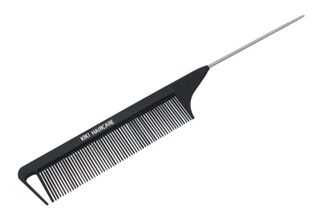 Black Fine-tooth Metal Pin Hairdressing Hair Styles Rat Tail Comb Salon UK